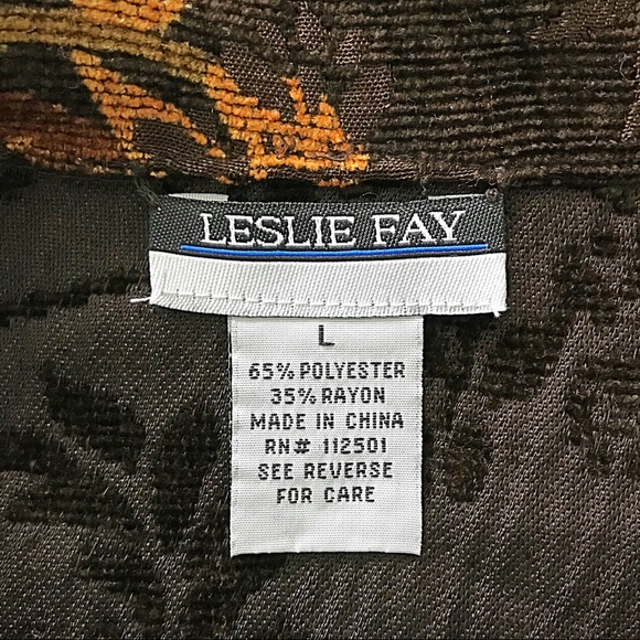 Leslie Fay Reversible Brown Print Tapestry Jacket - Picture 6 of 8